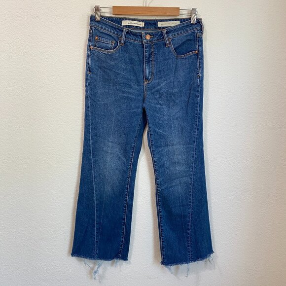 Anthropologie Pilcro High Rise Flare Jeans Raw Hem Size 29 - Picture 2 of 9